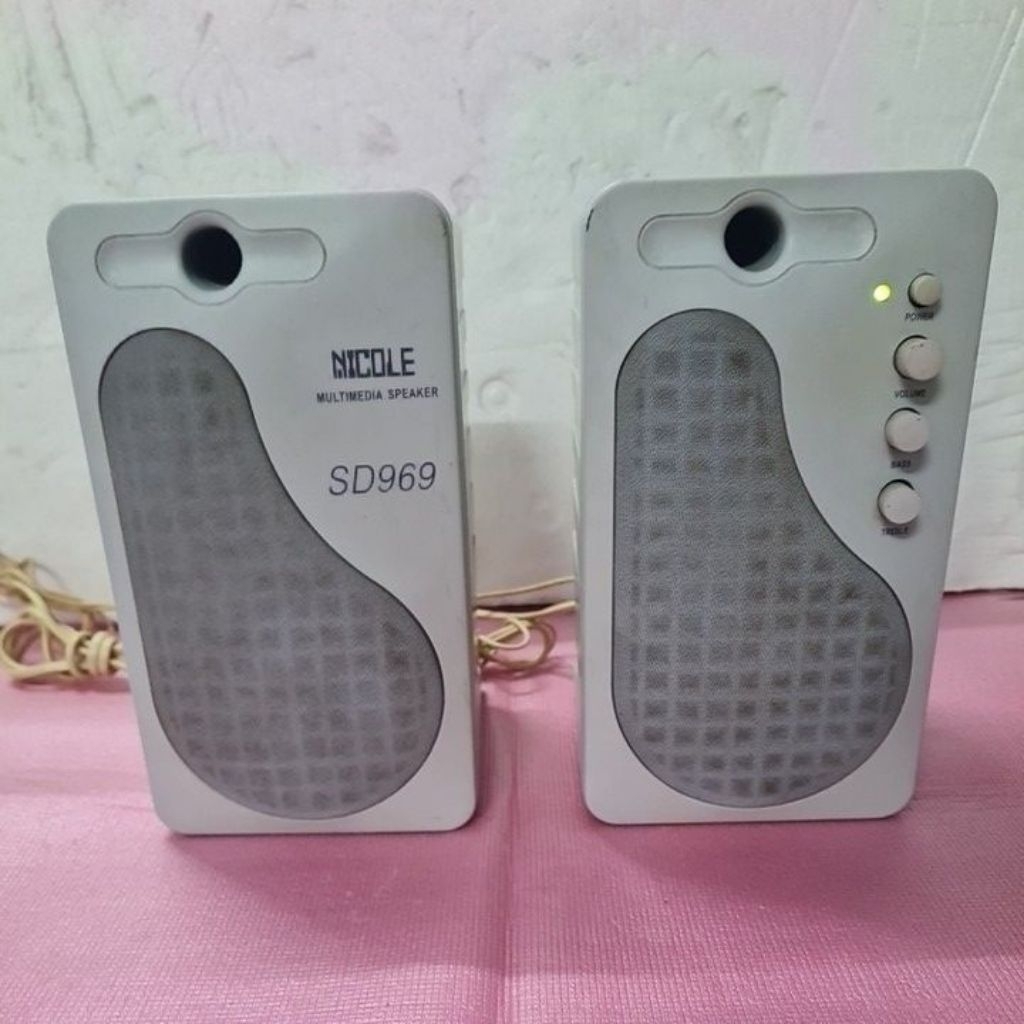 CẶP LOA VI TÍNH 2.0 ,NICOLE, model: SD969,ĐÃ GẮN BLUETOOTH 5.0,  CỦ LOA ZIN ĐẸP đã qua sử dụng