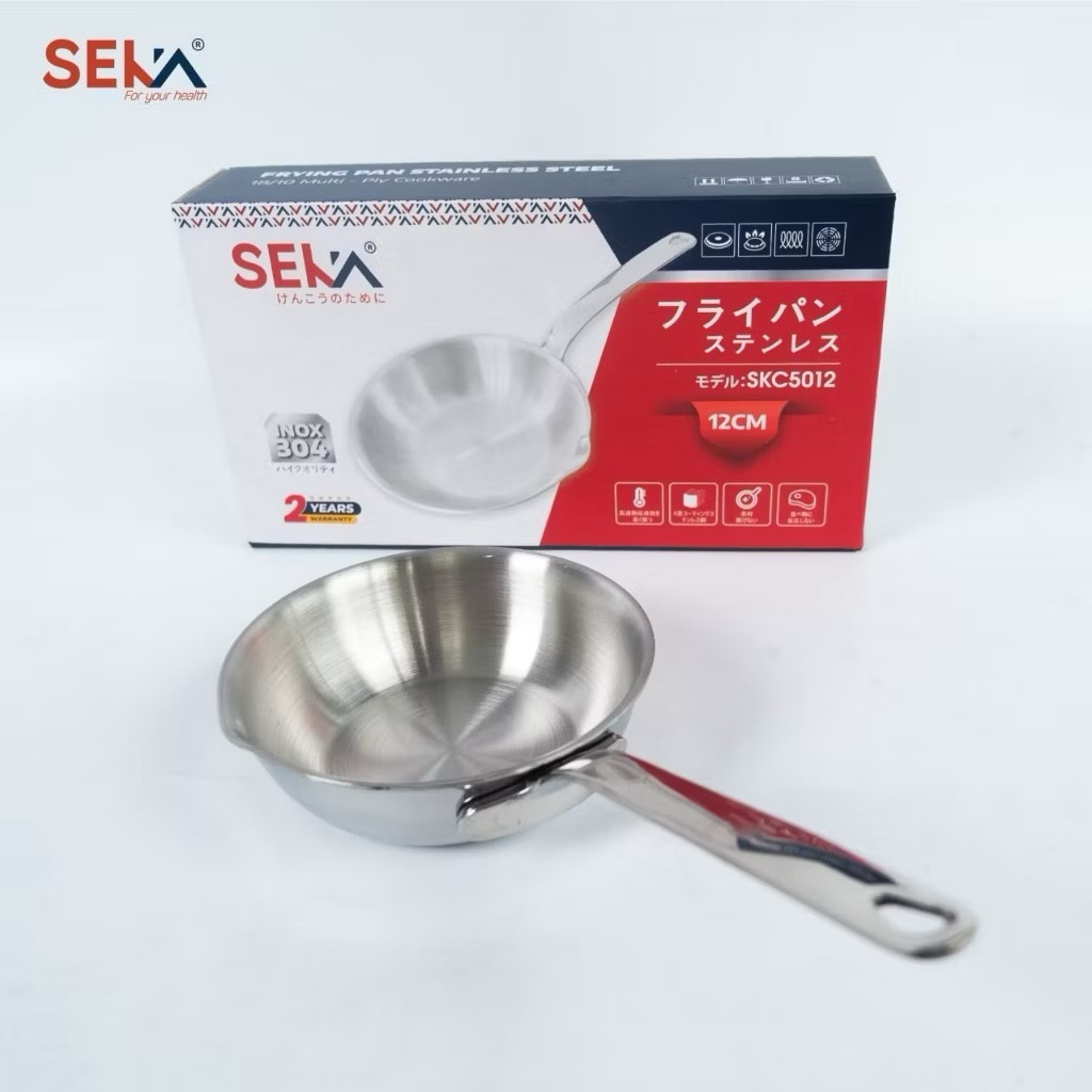 Chảo Inox 304 Nguyên Khối Seka 12cm Dùng Mọi Loại Bếp,Chảo Seka 12cm Đúc Nguyên Khối Chống Dính An T