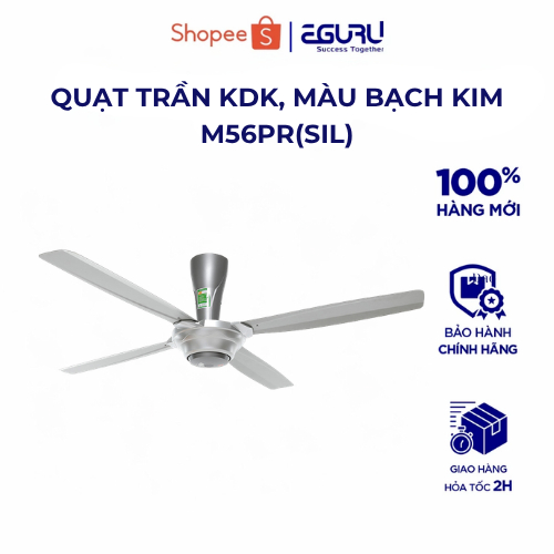 Quạt trần KDK, màu Bạch kim M56PR(SIL) - Điều khiển  từ xa -Bảo Hành Chính Hãng