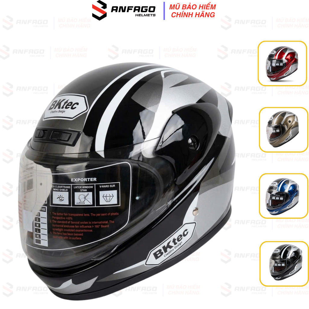 Mũ bảo hiểm Fullface BKtec BK30 chính hãng, trùm đầu an toàn, thiết kế kiểu dáng mạnh mẽ, cá tính, F
