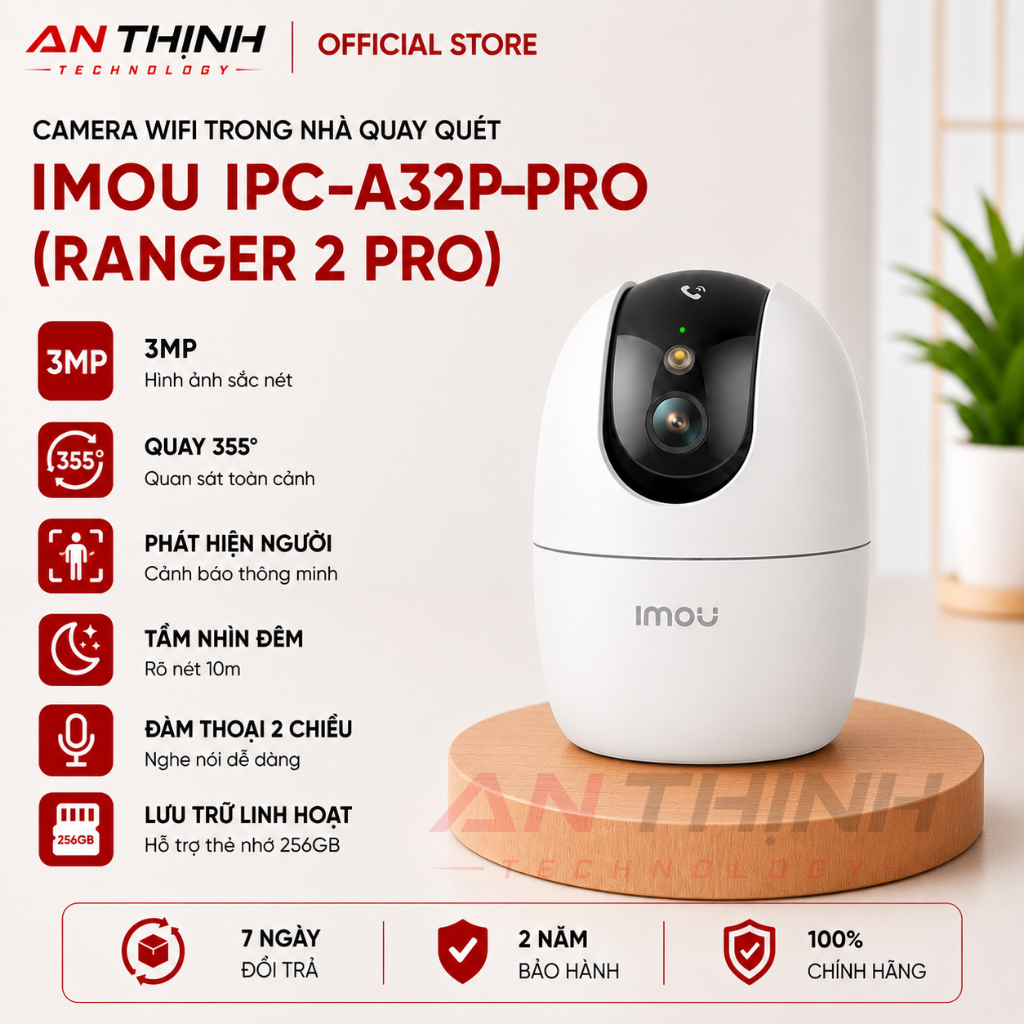 Camera Wifi quay quét 3MP IMOU IPC-A32P-PRO (Ranger 2 Pro), IMOU IPC-A32EP-L