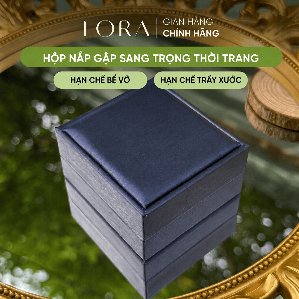 Hộp Đựng Trang Sức Dây Chuyền Lắc Tay LORA Chất Liệu PU Kích Thước 9*9*4