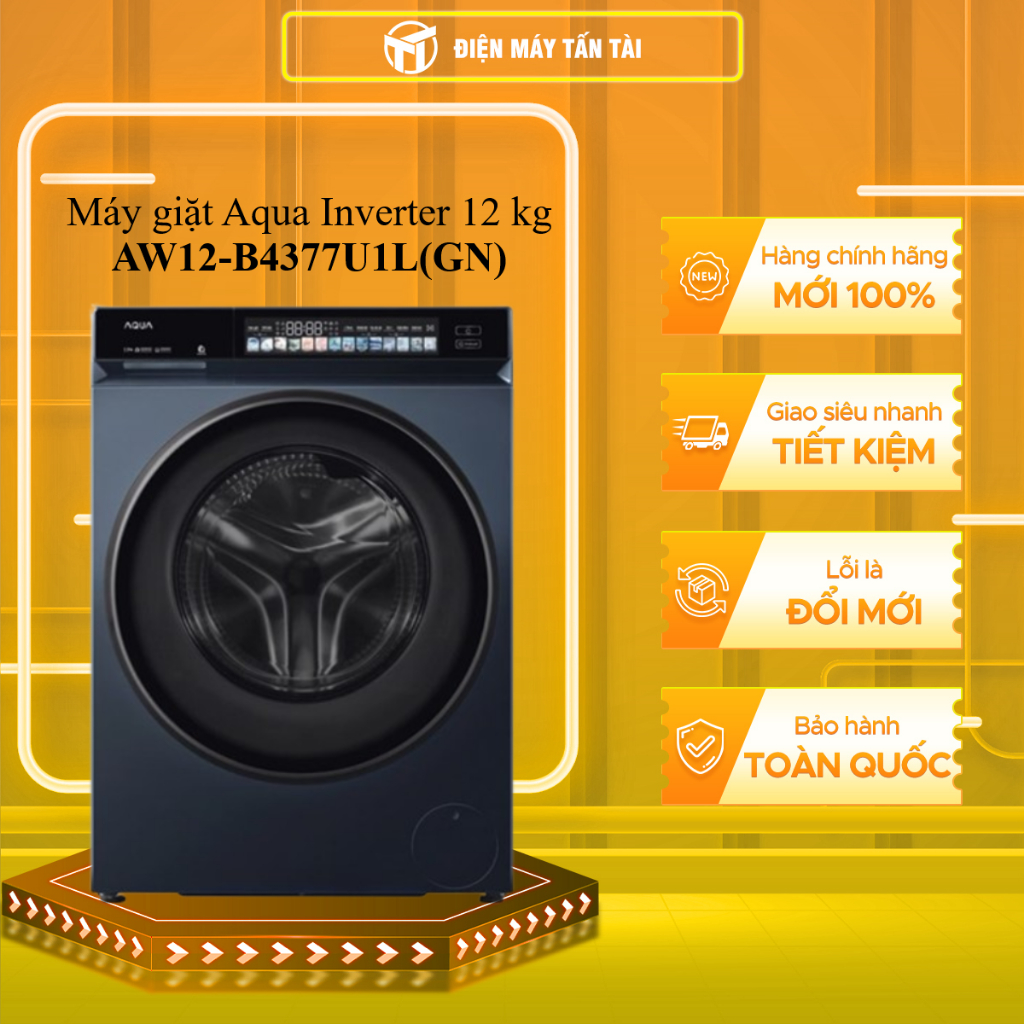 (HCM) - AW12-B4377U1L(GN) - Máy giặt Aqua Inverter 12 kg AW12-B4377U1L(GN)