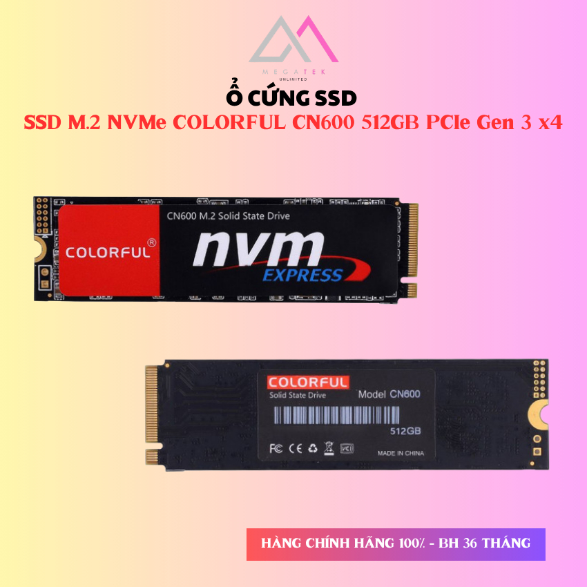 Ổ cứng SSD Colorful CN600 - 512GB NVMe M.2 2280 PCIe