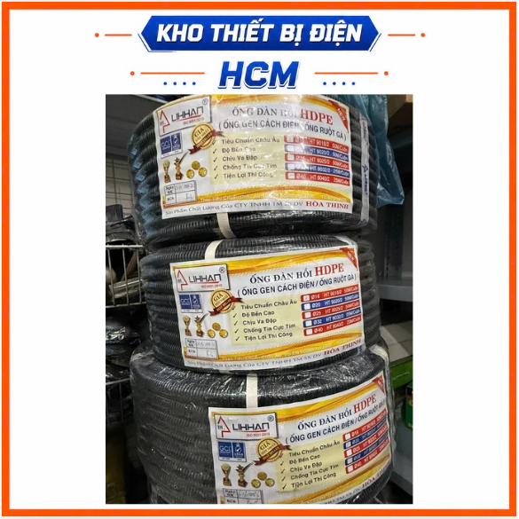 RUỘT GÀ LIHAN ĐEN PHI 16,20,25,32 LUỒN DÂY ĐIỆN ĐÀN HỒI TỐT CUỘN 25M,50M