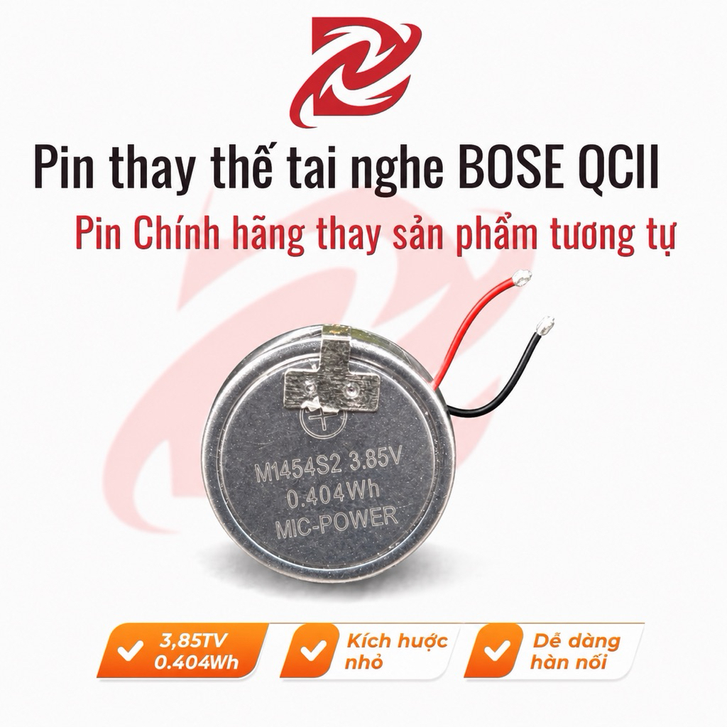 Pin chính hãng M1454S 1454 3,85V thay thế tai nghe Bose QuietComfort Earbuds 2 - Bose QC2 và các loạ