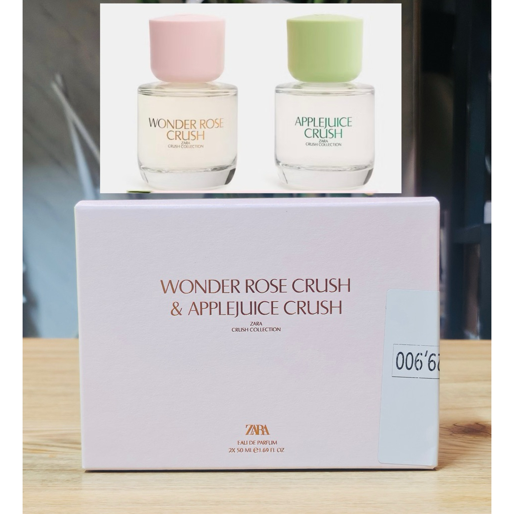 Set nước hoa zara wonder rose crush và apple juice crush 50ml x2