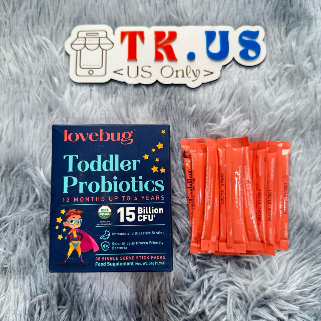 [Hoả Tốc + Hàng Mỹ] Men Vi Sinh Hữu Cơ Lovebug Toddler Probiotics Cho Bé 1-4 Tuổi (30 Gói)