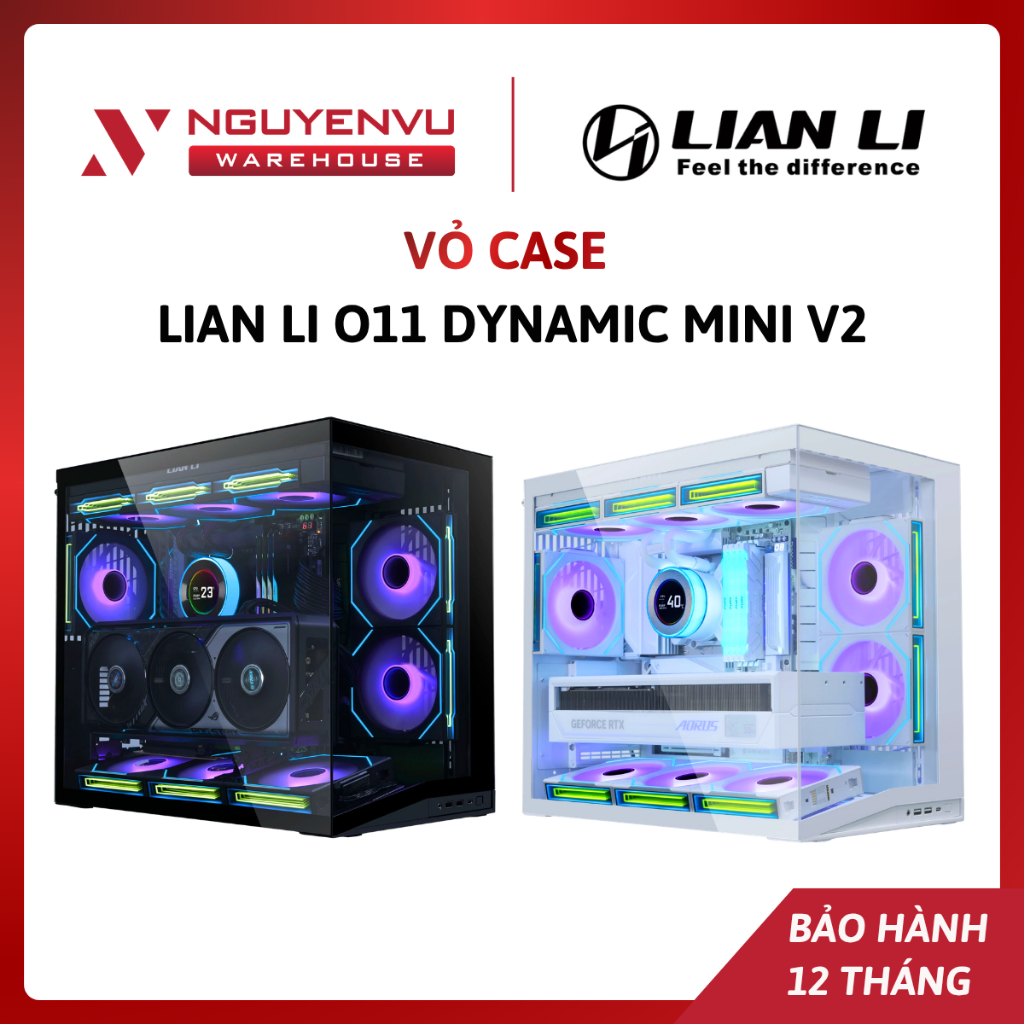 Vỏ case LIAN LI O11 DYNAMIC MINI V2 (ATX/Type-C/Kính cường lực/Hỗ trợ Main giấu dây) - Hàng chính hã