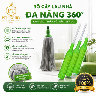 Cây Lau Nhà Tự Vắt PTLUXURY Cán Inox Dài 1M7 Có Thể Tháo Rời Bông Lau Thấm Hút Tốt Mẫu Mới 2024 [ HÀNG TỐT ]