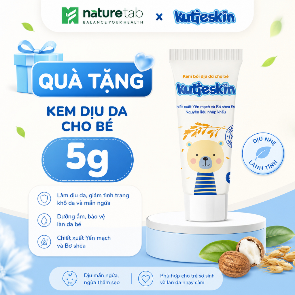 [Quà tặng] Kem bôi dịu da cho bé giảm mẩn ngứa, ngừa thâm sẹo Kutieskin 5g
