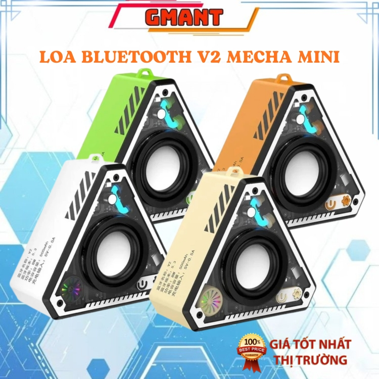 Loa Bluetooth Không Dây Để Bàn V2 Mecha Phong Cách Mini, Loa Siêu Trầm, Nhỏ Gọn