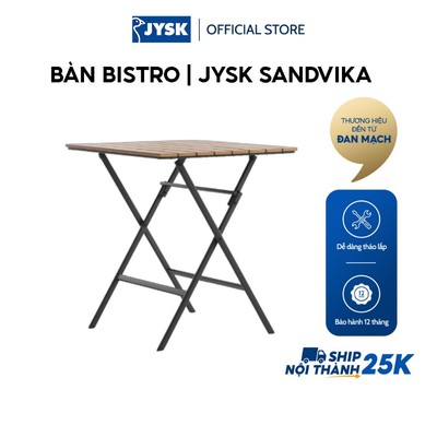 Bàn bistro | JYSK SANDVIKA | thép/nhựa PS | màu tự nhiên/đen | R65xD65xC73cm
