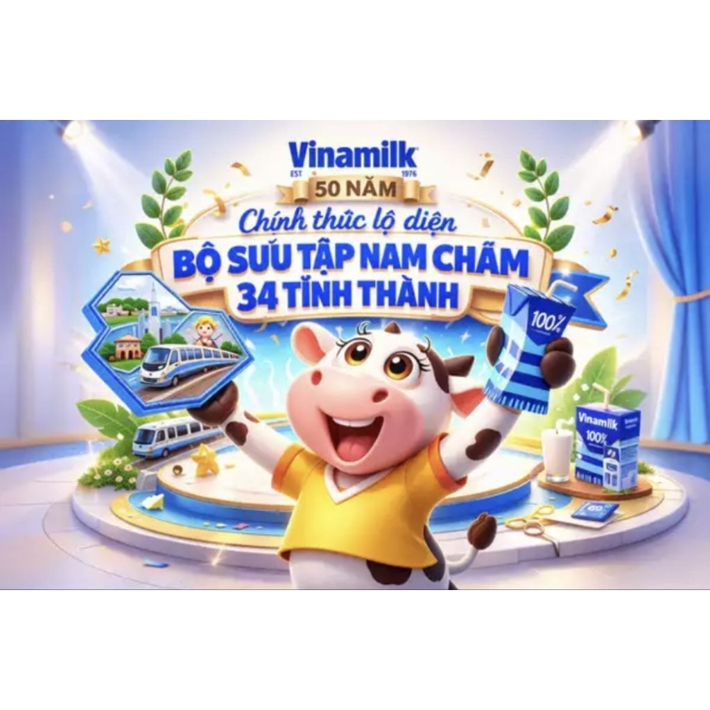 Bộ sưu tập Nam châm Vinamilk 34 tỉnh thành (Trọn bộ)