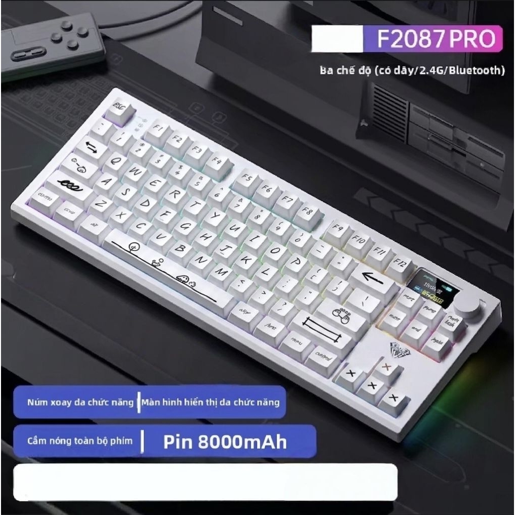 (Hoả tốc) Bàn phím cơ AULA F75/F75 Max/S75 Pro/F108 Pro 3 mode hotswap