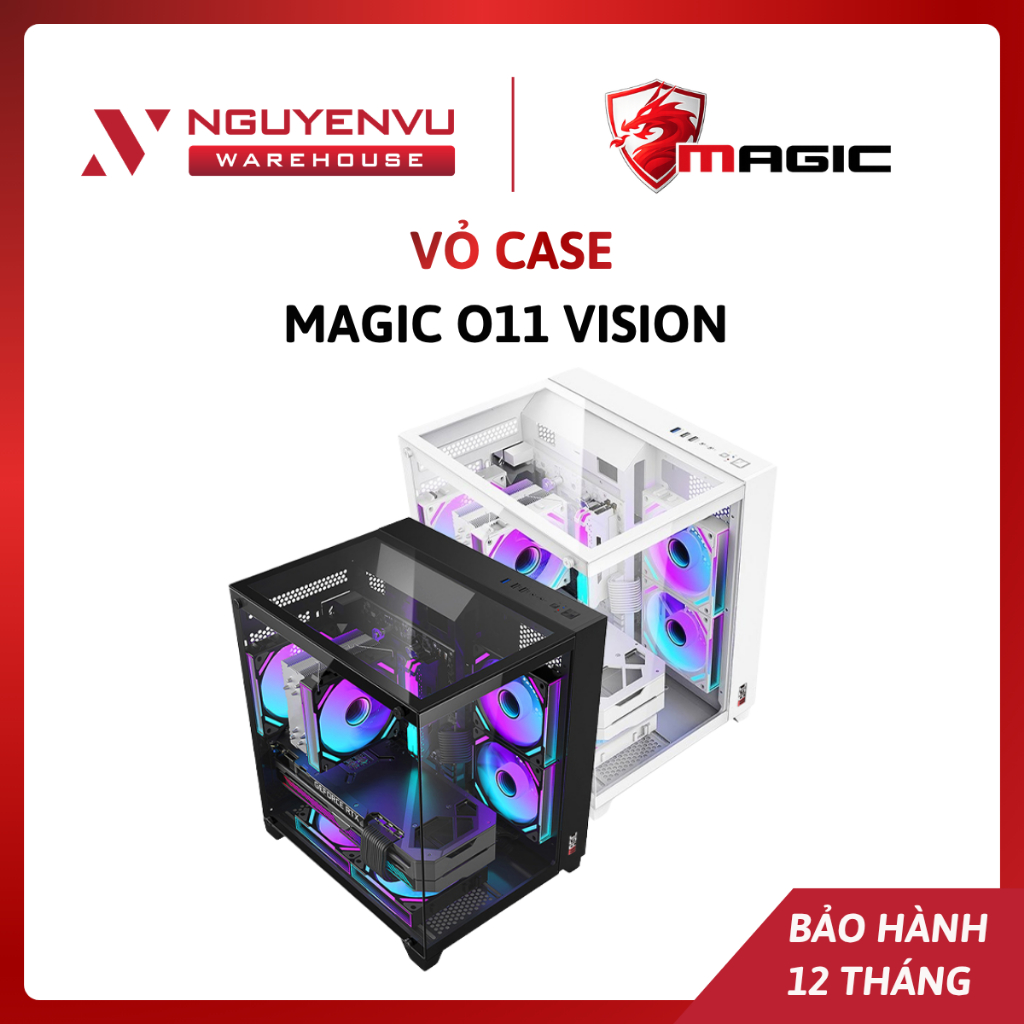 Vỏ Case MAGIC O11 VISION (M-ATX, Mini-ITX) - Kim loại, Kính cường lực - Hàng Chính Hãng