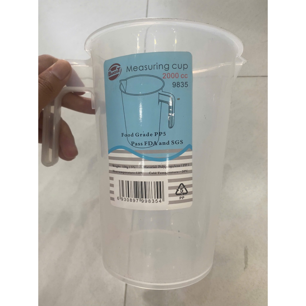 Ca Nhựa Chia Vạch Kèm Nắp Ca Đong Nhựa Có Vạch 2000ml