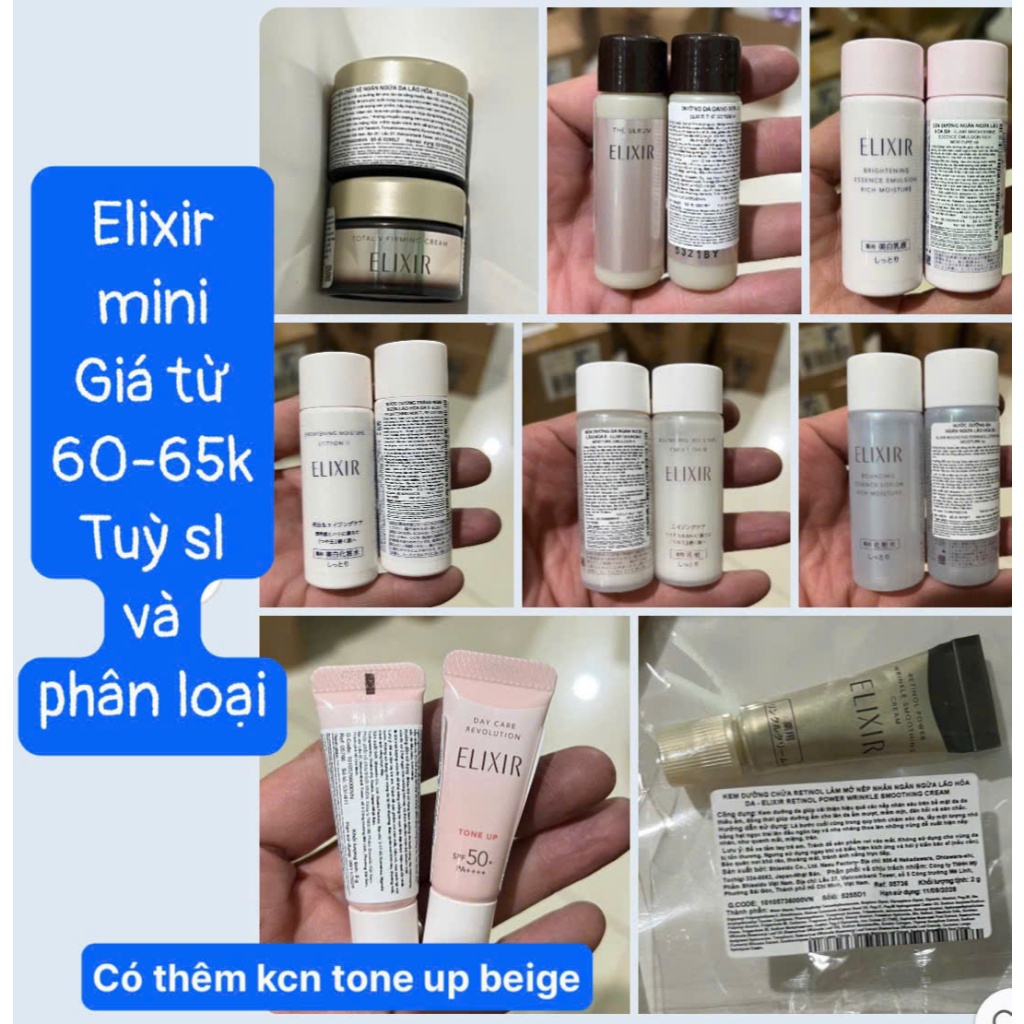 (Mini chính hãng, date xa Các sản phẩm dưỡng da Elixir (shiseido) các loại