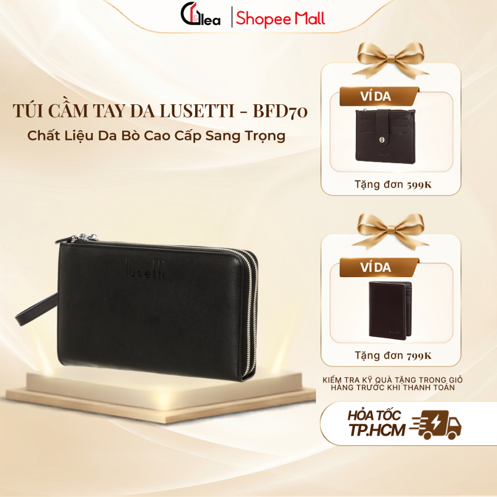 Ví Cầm Tay Lusetti BFD70 - Chất Liệu Da Bò Cao Cấp Sang Trọng