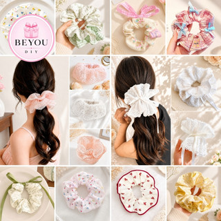 Dây Buộc Tóc Scrunchies Phối Ren Nơ Ruy Băng, Dây Cột Tóc Đẹp Nhiều Mẫu Phong Cách Tiểu Thư Vintage