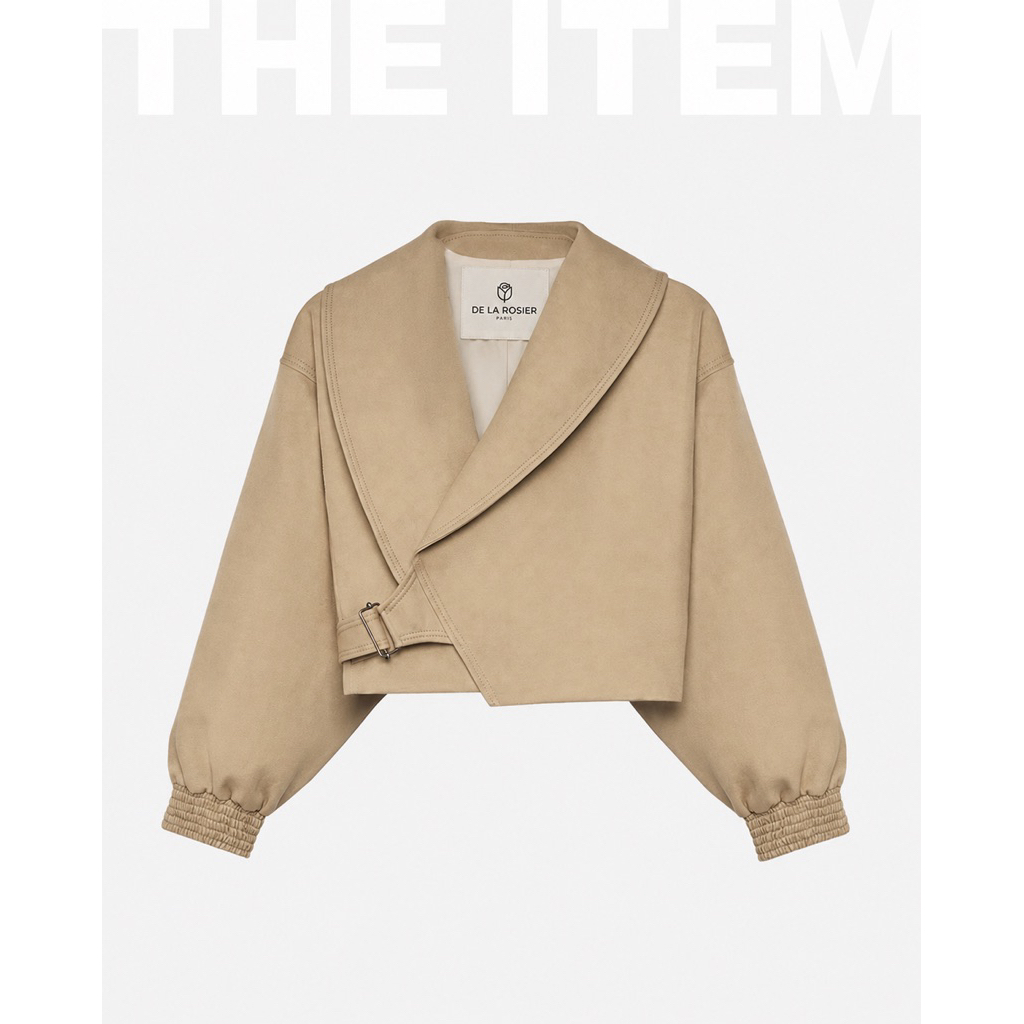 Amélie Jacket | Áo khoác croptop dáng trend coat cổ vest khóa cài lệch DE LA ROSIER