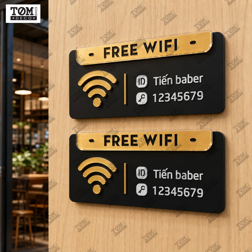 BIỂN WIFI FREE, PASSWORD ĐĂNG NHẬP MẠNG, BẢNG THÔNG TIN WIFI
