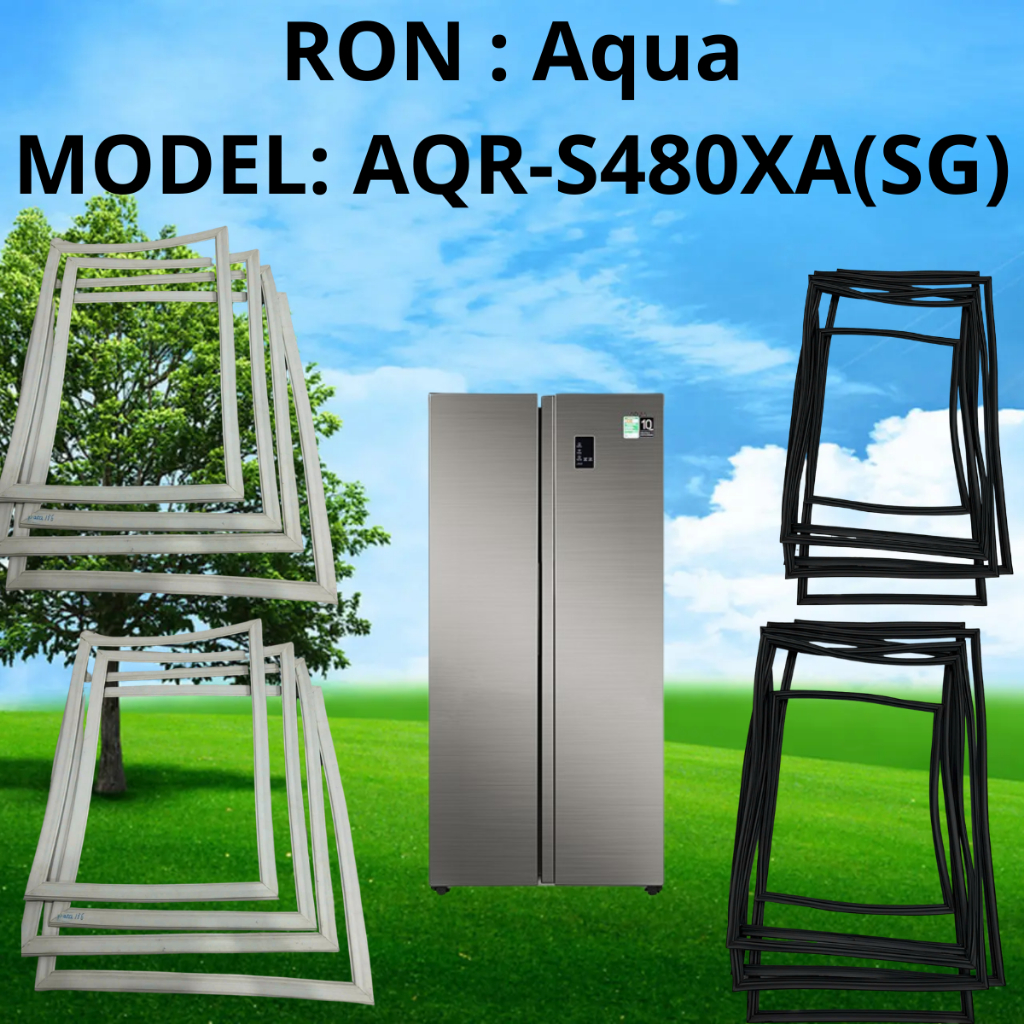 Tủ Lạnh Aqua Inverter 480 Lít AQR-S480XA(SG) - Side by Side, Nâu Xám, Kích Thước 1775x836x647mm