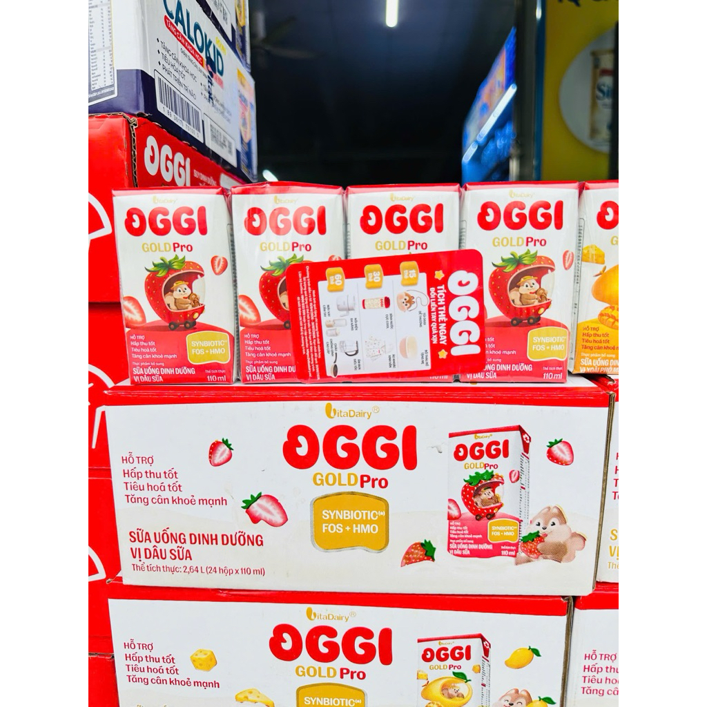 Sữa công thức Oggi Gold Pro vị trái cây hộp 110ml đủ vị, 24 hộp