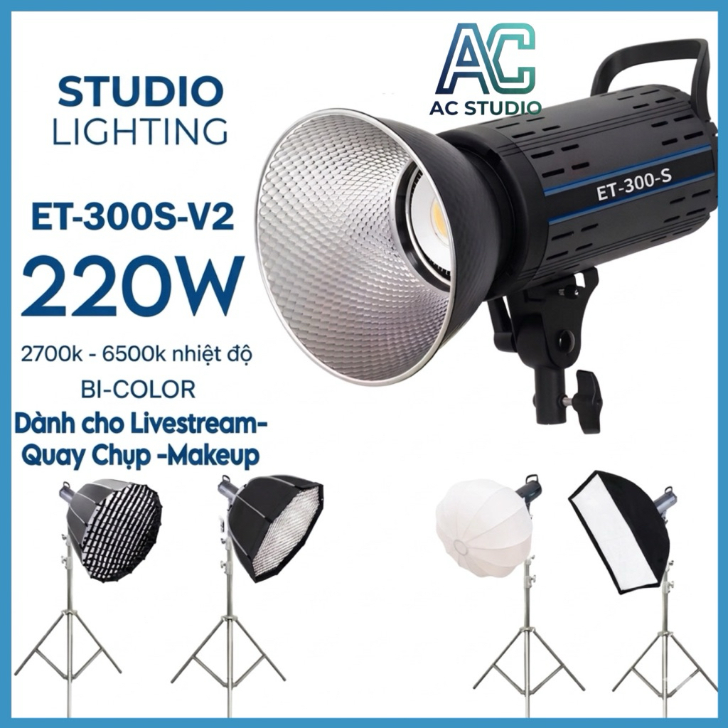 Đèn LED LIVESTREAM ET-300S (et300) mark 2 - V2 (et300pro) BI-COLOR 220W Hàng Chính Hãng Bảo Hành 12 