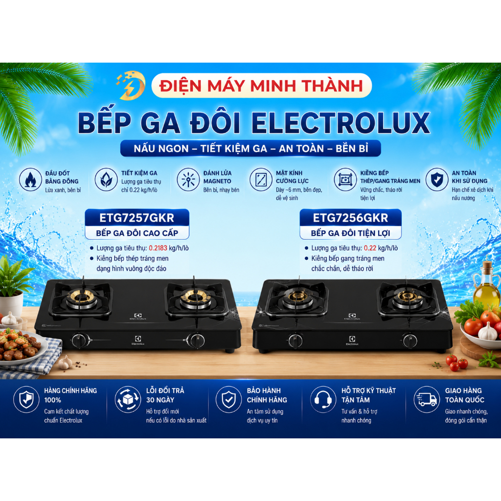 Bếp ga đôi Electrolux ETG7257GKR