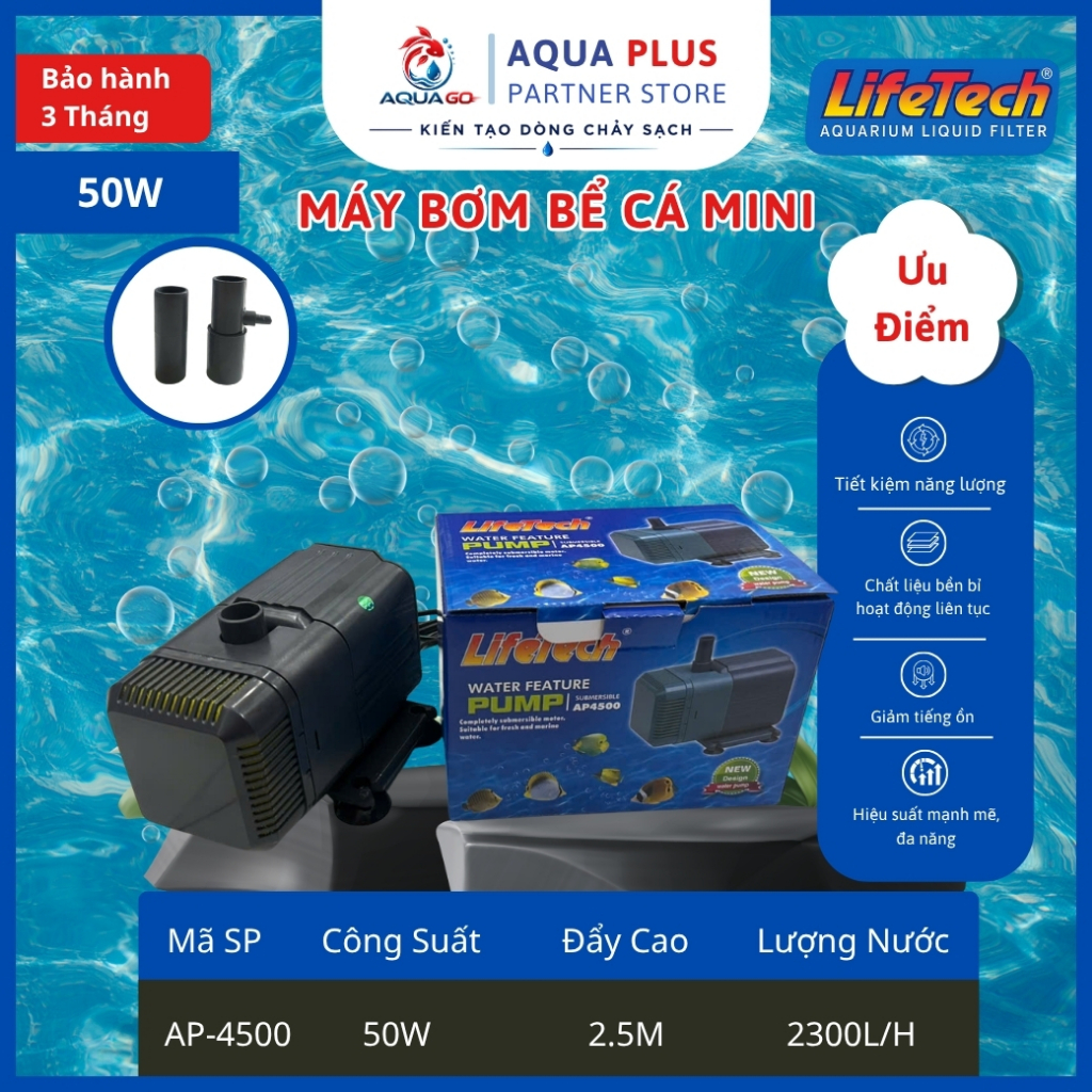 [Chính Hãng LIFETECH ]Máy Bơm Hồ Koi - Máy Bơm Đẩy Thác - Tiểu Cảnh Sân Vườn AP4500 AP5300 AP5400 AP
