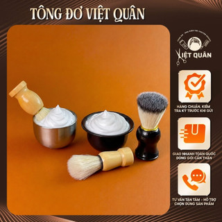 Chổi Quét Kem Cạo Râu Lông Mềm Và Bát Inox Đánh Bọt, Combo Chổi Quét Bọt Cạo Râu