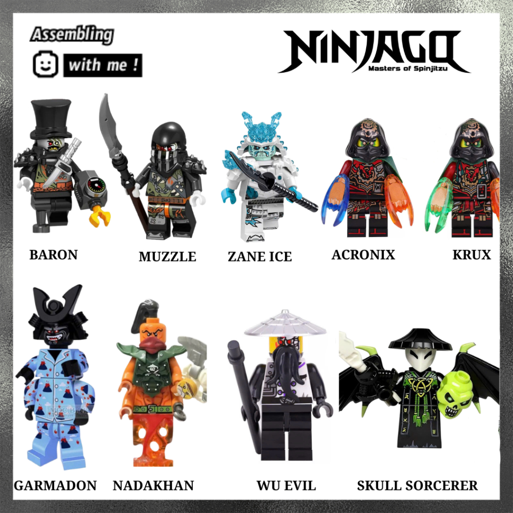 Đồ chơi lắp ráp Minifugre Ninjago các nhân vật phản diện - Season 6, Season 9, Season 7