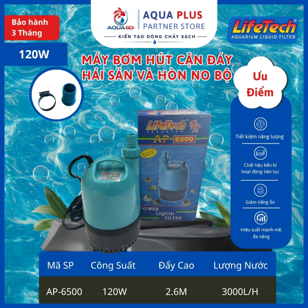 [Chính Hãng LIFETECH] Máy Bơm Hút Cặn Đáy LifeTech AP6500 AP8500 AP8800 AP9000 AP10000 – Máy Bơm Hồ 