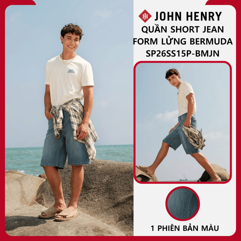 JOHN HENRY - SP26SS15P-BMJN - Quần Short Jean Nam - Trẻ Trung, Năng Động