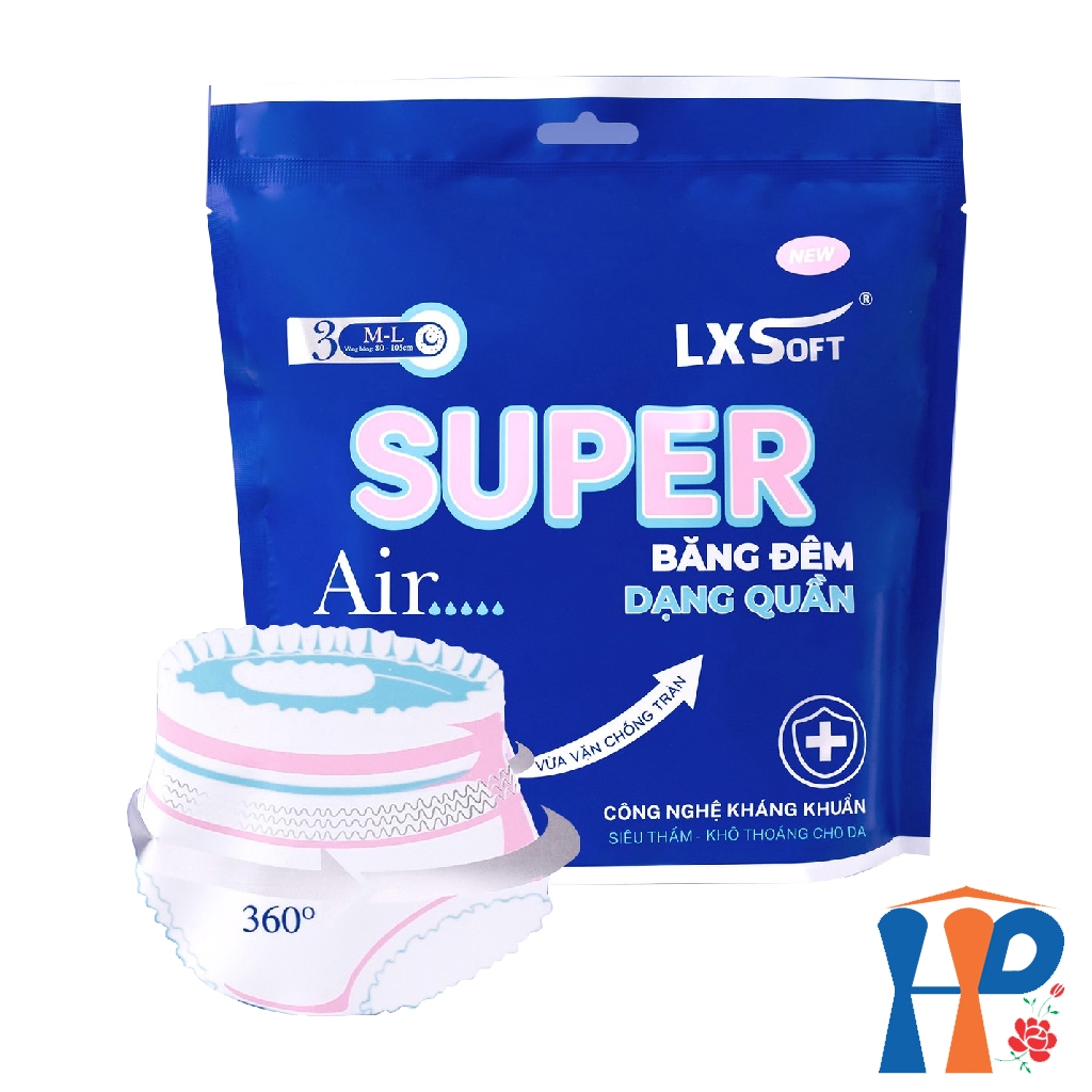 Băng vệ sinh LXSoft Super Air Cottony Diaper Pants (tã quần siêu thấm lỏi treo thoáng khí) Hani Peni