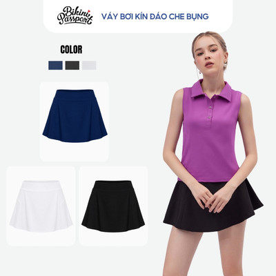 Quần bơi nữ kiểu váy che bụng đi biển - Bikini Passport - BS576_BL