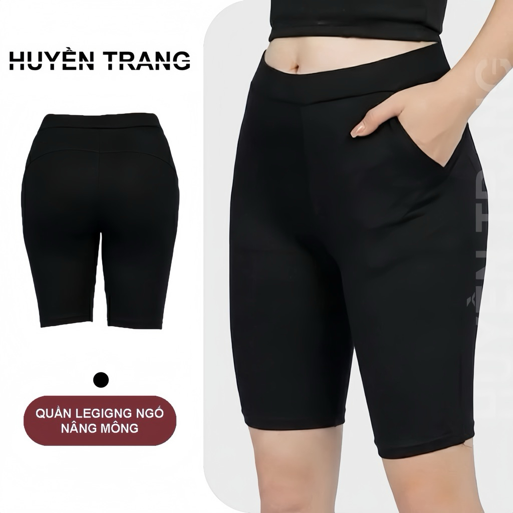 Quần legging ngố nữ nâng mông cạp cao vải cotton co giãn M99