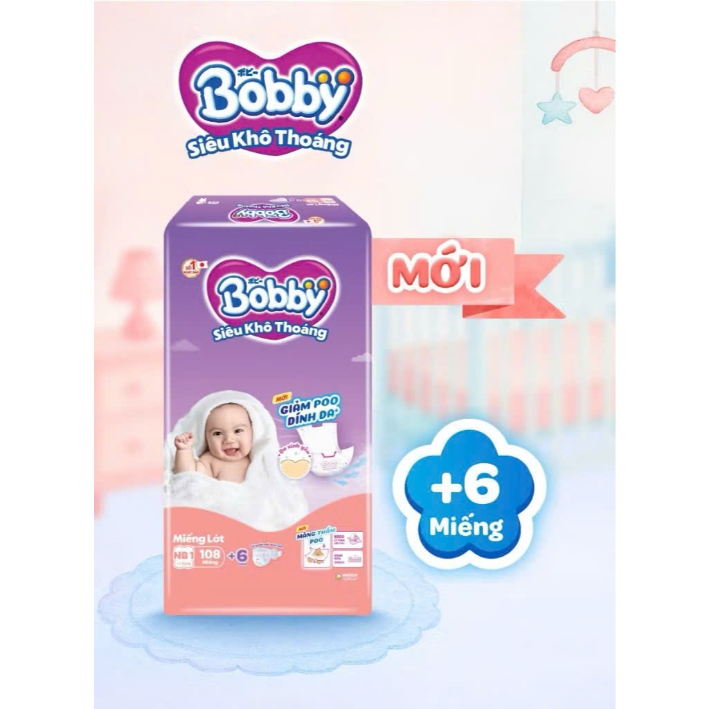 Miếng Lót Bobby NB1 108 Miếng (< 1 tháng )