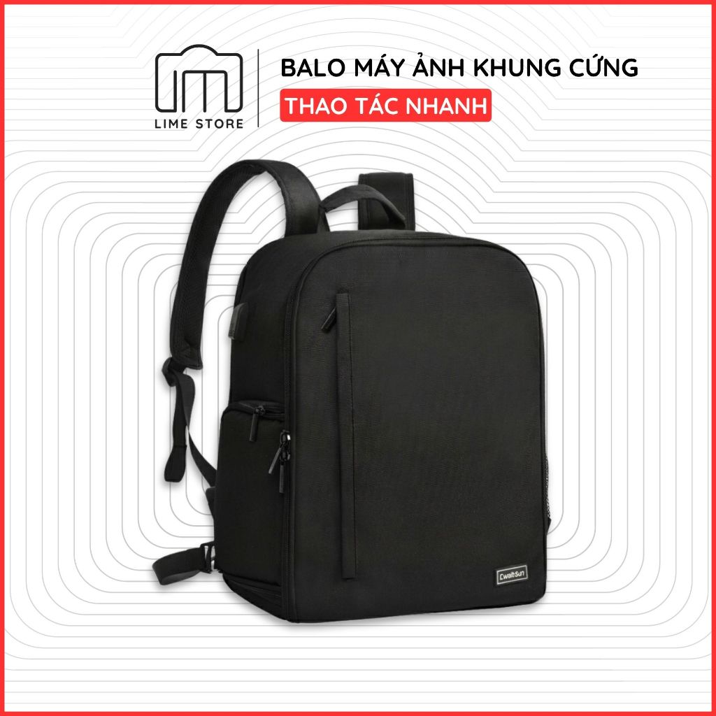 Balo máy ảnh cứng khung cứng form Full Photo - LIME STORE