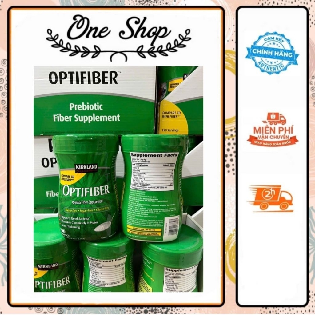 (Date mới) Bột Hòa Tan Bổ Sung Chất Xơ Kirkland Optifiber 760g