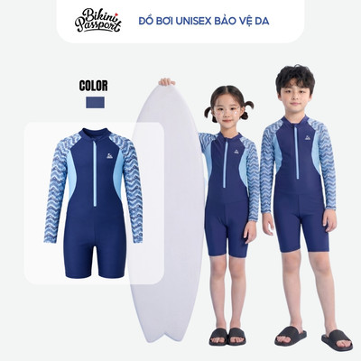 Đồ bơi trẻ em unisex tay dài bảo vệ da đi biển - Bikini Passport - KD050_TRI