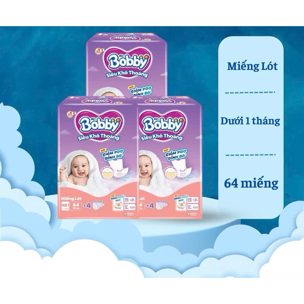 (Hỏa Tốc) Miếng Lót Bobby NB1 64 Miếng (<1 tháng )