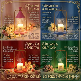 Đèn đốt nến thơm nhiều màu