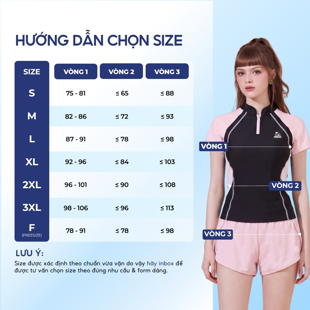 Bộ bikini nữ kín đáo quần 2 lớp thoải mái vận động đi biển - Bikini Passport - BS572_PK | BigBuy360 - bigbuy360.vn