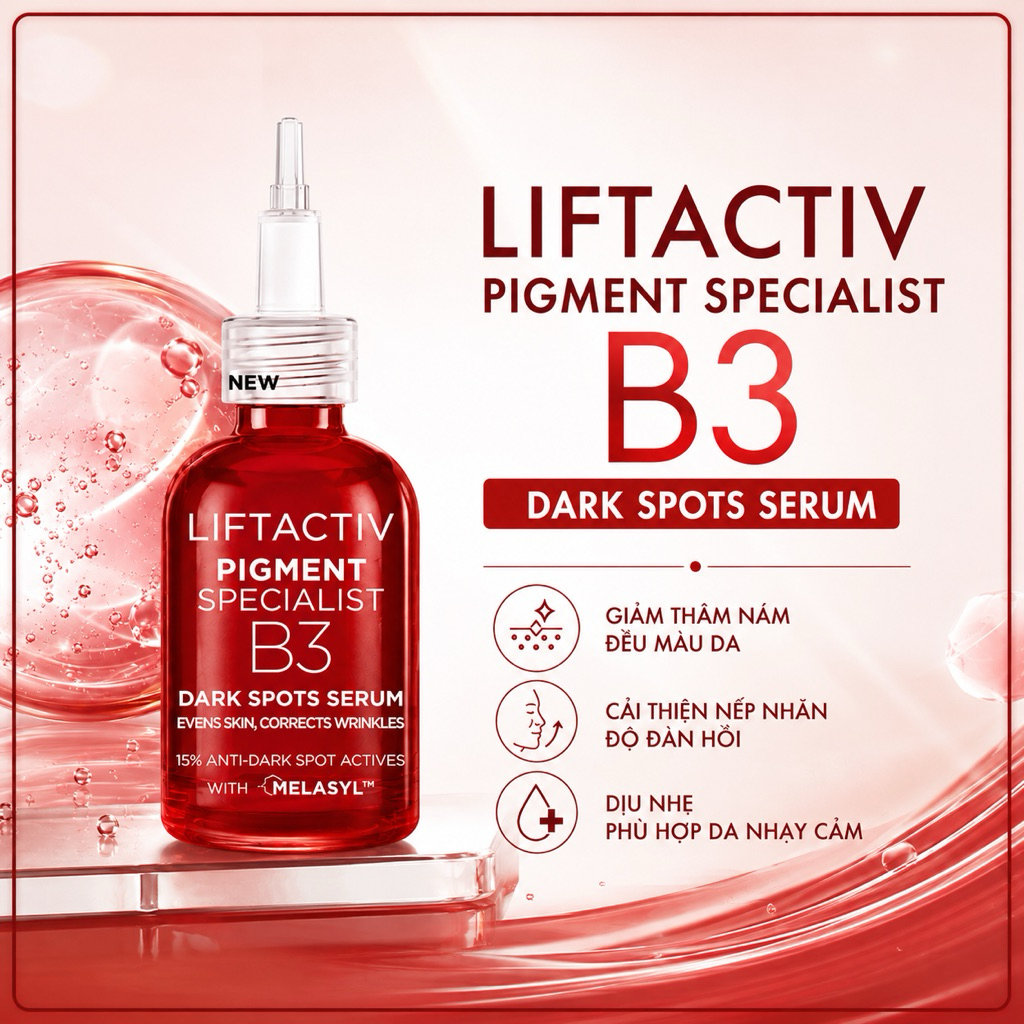 TINH CHẤT VICHY LIFACTIV B3 SERUM – giúp cải thiện thâm nắm, đốm nâu