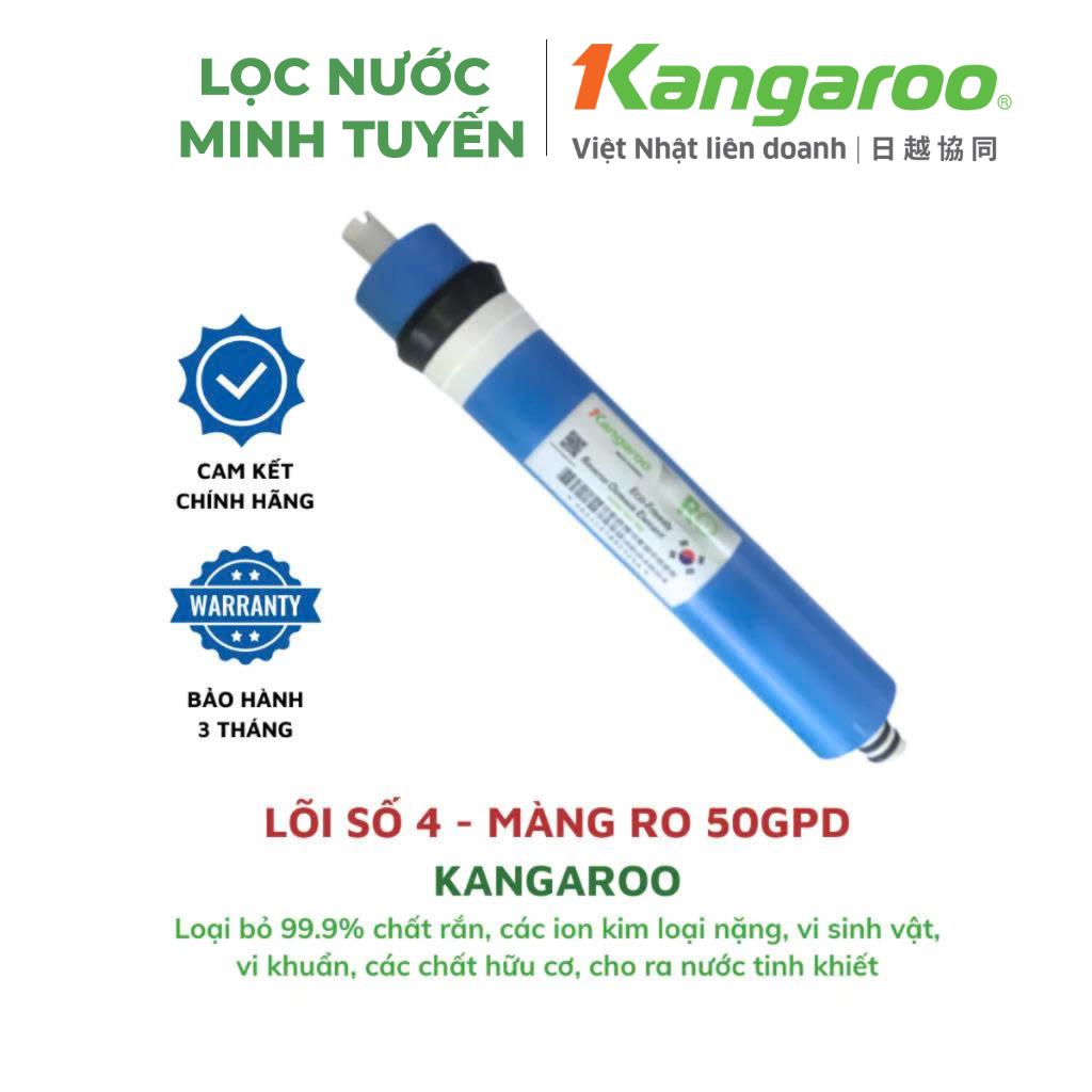 Màng RO Kangaroo, Màng RO Chính Hãng Chất Lượng Cao - Lõi Lọc Kangaroo Số 4 Máy Lọc Nước RO 50GPD