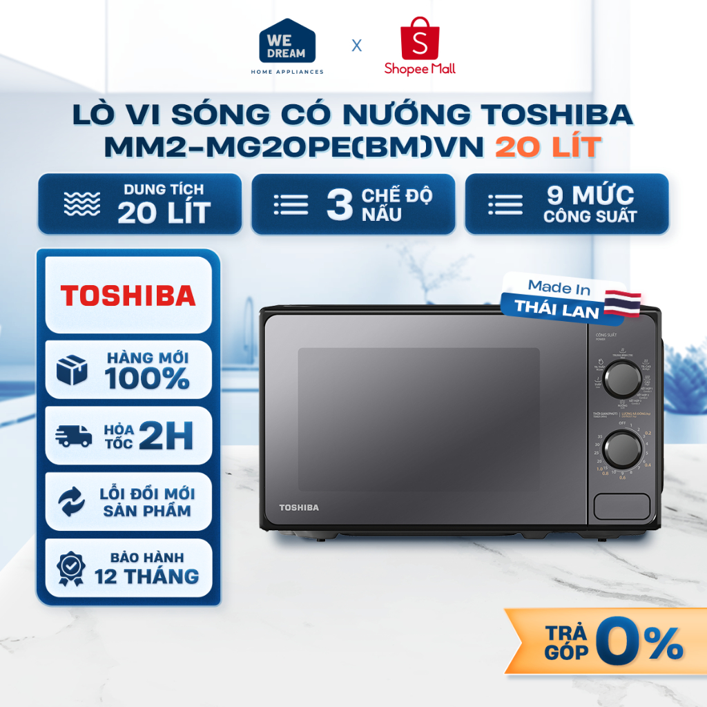 MM2-MG20PE(BM)VN - Lò Vi Sóng Có Nướng Toshiba MM2-MG20PE(BM)VN 20 Lít - Hàng Chính Hãng, Mới 100%