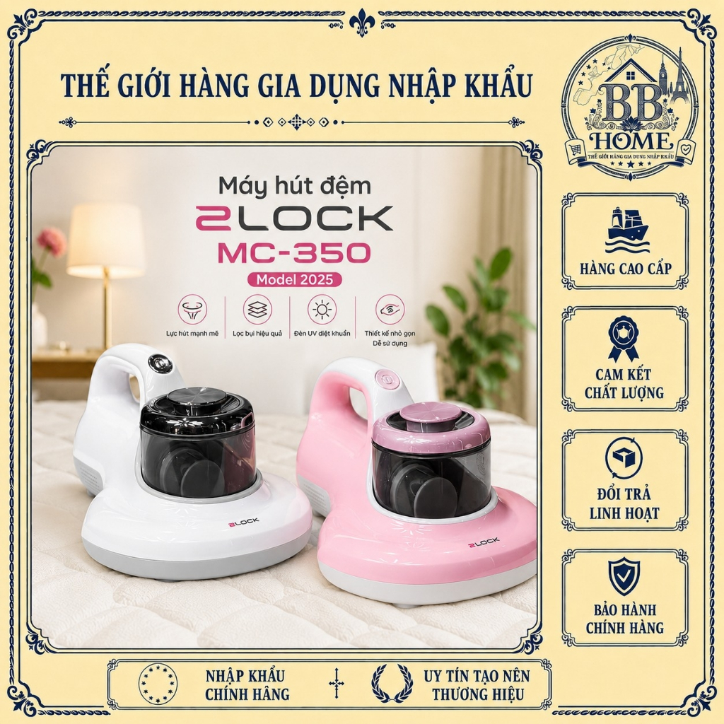 ✨ Máy hút đệm Hàn Quốc 2LOCK MC-350 Model 2025 – Hút bụi, khử khuẩn, diệt khuẩn ✨