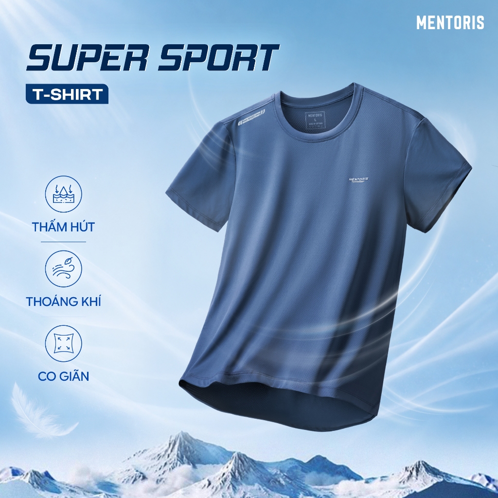 Áo Thun Thể Thao Nam MENTORIS Vải Thun Lạnh Thông Hơi, Form Regular Fit, Linh Hoạt Vận Động MTS01